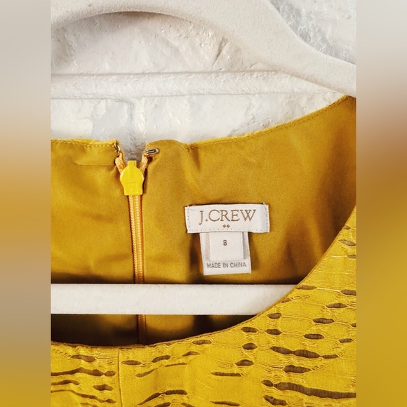 J Crew A Line Mustard Textured Dress - Picture 4 of 5
